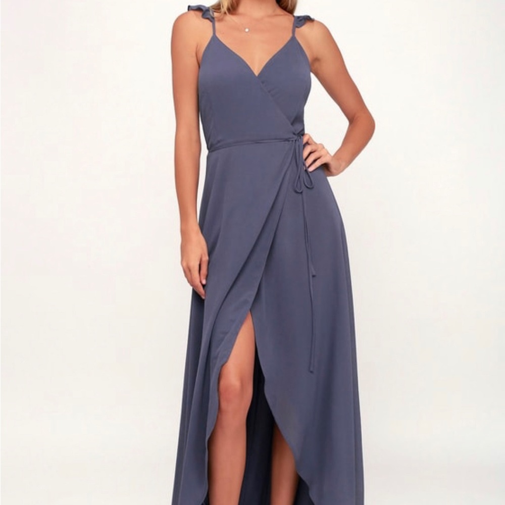 Lulus Here’s to us high low wrap dress